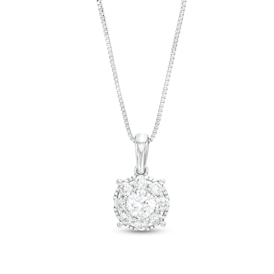 1 CT. T.w. Certified Lab-Grown Diamond Frame Pendant in 14K White Gold (F/Si2)