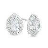 Thumbnail Image 0 of 2 CT. T.W. Certified Pear-Shaped Lab-Created Diamond Double Frame Stud Earrings in 14K White Gold (F/SI2)