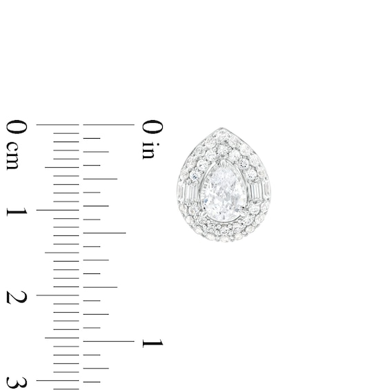 2 CT. T.w. Certified Pear-Shaped Lab-Grown Diamond Double Frame Stud Earrings in 14K White Gold (F/Si2)