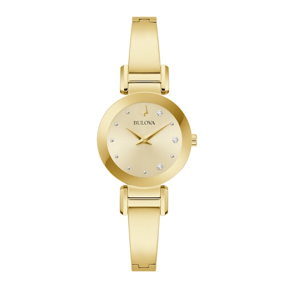 Ladies' Marc Anthony Modern Diamond Accent Gold-Tone Bangle Watch with Champagne Dial (Model: 97P164)