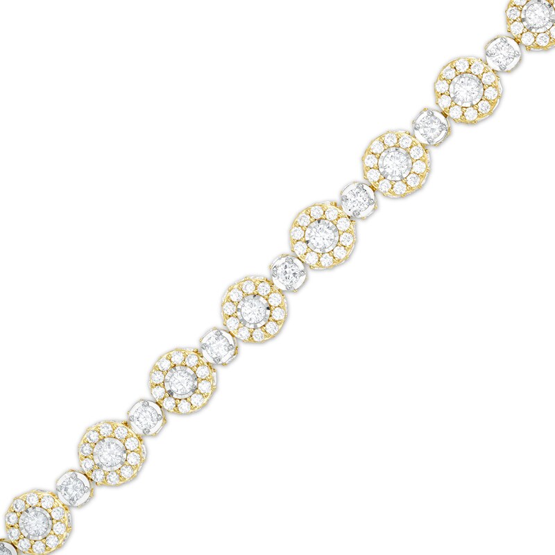 Main Image 1 of 10 CT. T.W. Diamond Frame Alternating Line Bracelet in 10K Gold