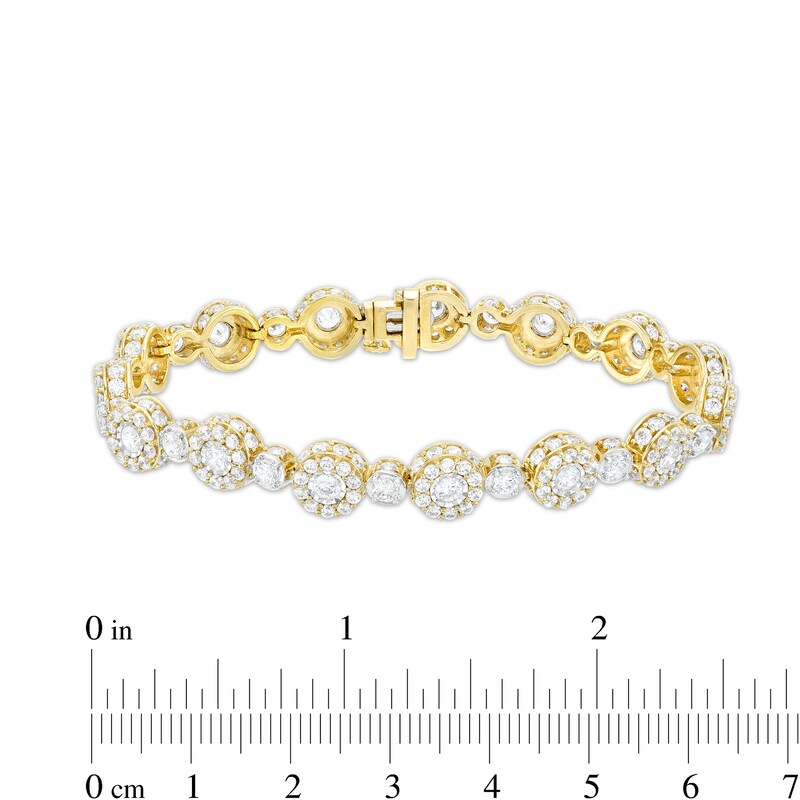 Main Image 4 of 10 CT. T.W. Diamond Frame Alternating Line Bracelet in 10K Gold