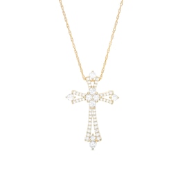 1 CT. T.W. Diamond Split Cross Pendant in 10K Gold