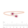 Thumbnail Image 2 of Pear-Shaped Lab-Created Ruby and 1/3 CT. T.W. Diamond Frame Flexible Bangle in Sterling Silver with 14K Rose Gold Plate