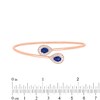 Thumbnail Image 2 of Pear-Shaped Blue Lab-Created Sapphire and 1/3 CT. T.W. Diamond Flexible Bangle in Sterling Silver with 14K Rose Gold Plate