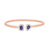 Thumbnail Image 1 of Blue Lab-Created Sapphire and 1/4 CT. T.W. Diamond Bangle in Sterling Silver with 14K Rose Gold Plate
