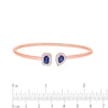 Thumbnail Image 2 of Blue Lab-Created Sapphire and 1/4 CT. T.W. Diamond Bangle in Sterling Silver with 14K Rose Gold Plate