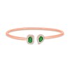 Thumbnail Image 1 of Lab-Created Emerald and 1/4 CT. T.W. Diamond Bangle in Sterling Silver with 14K Rose Gold Plate
