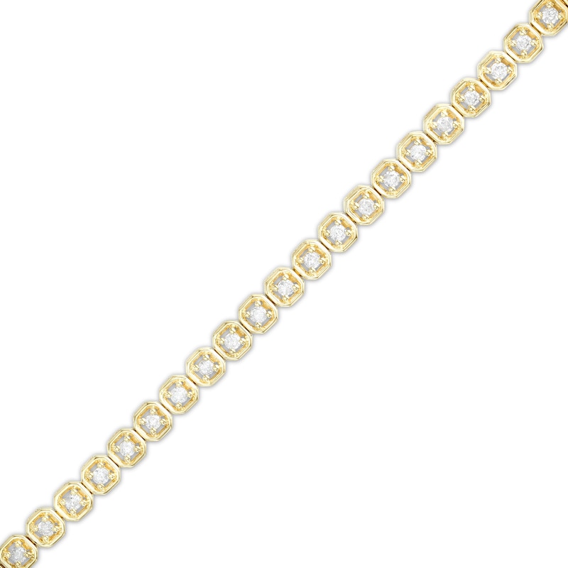 Main Image 1 of 1 CT. T.W. Diamond Geometric Frames Tennis Bracelet in 10K Gold