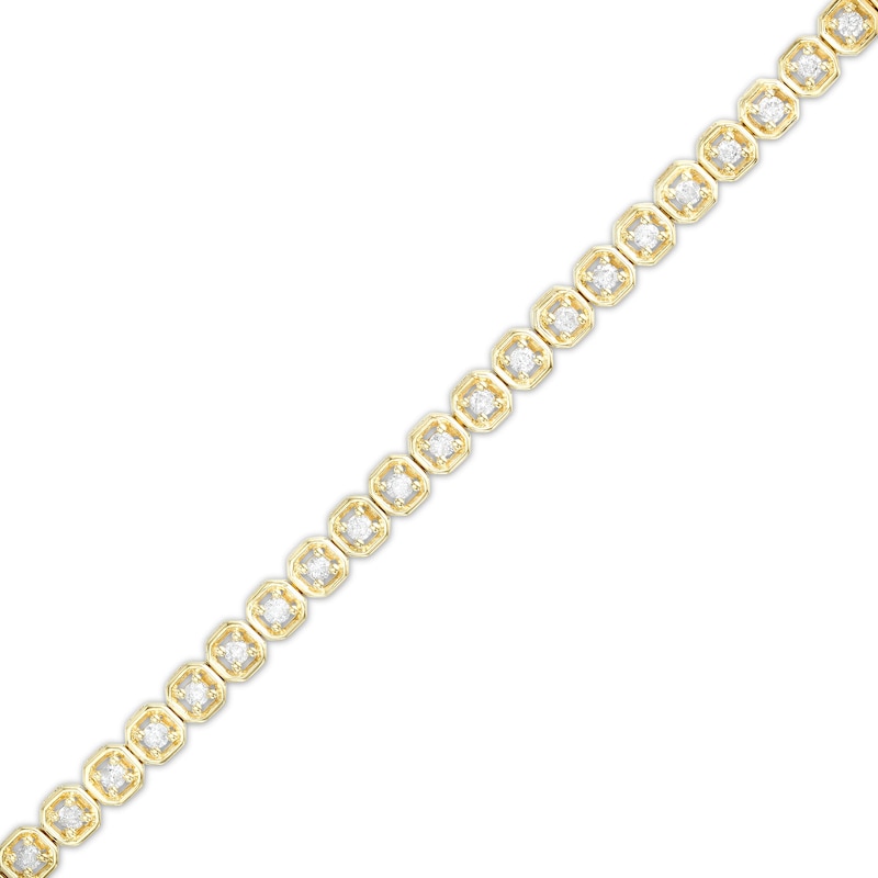 1 CT. T.W. Diamond Geometric Frames Tennis Bracelet in 10K Gold