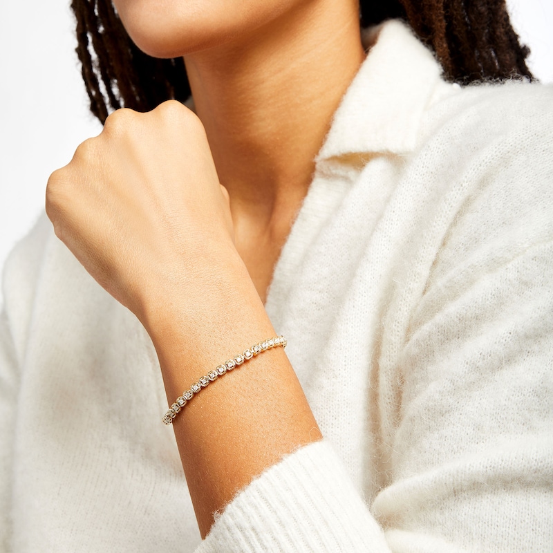 Main Image 2 of 1 CT. T.W. Diamond Geometric Frames Tennis Bracelet in 10K Gold