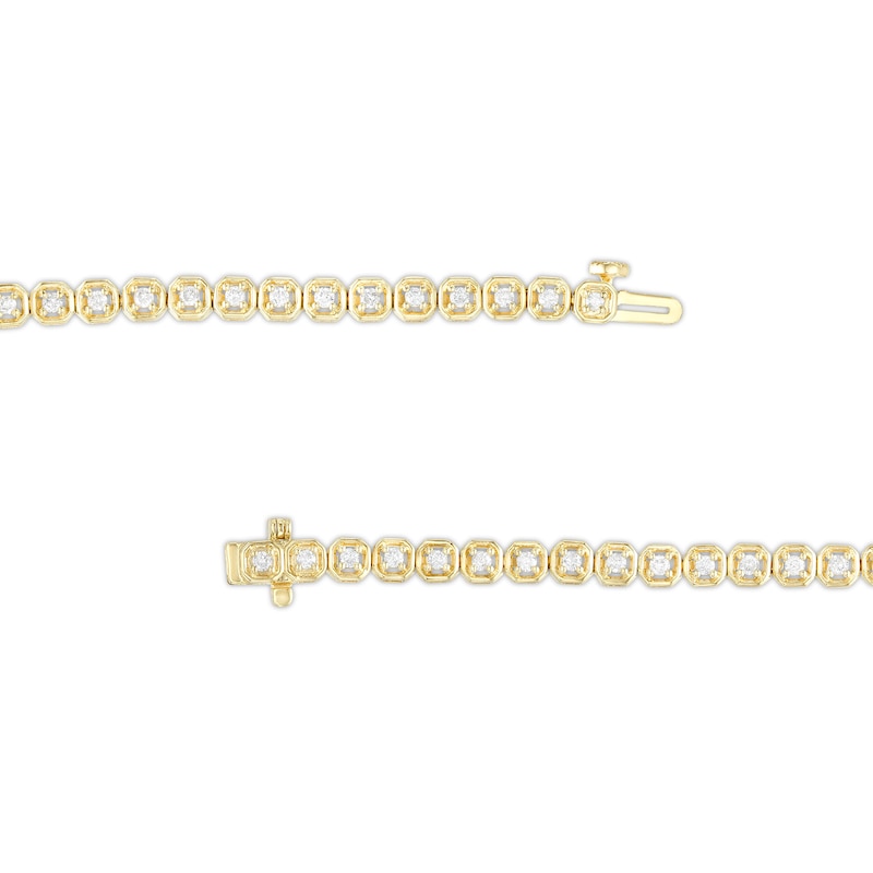 Main Image 3 of 1 CT. T.W. Diamond Geometric Frames Tennis Bracelet in 10K Gold