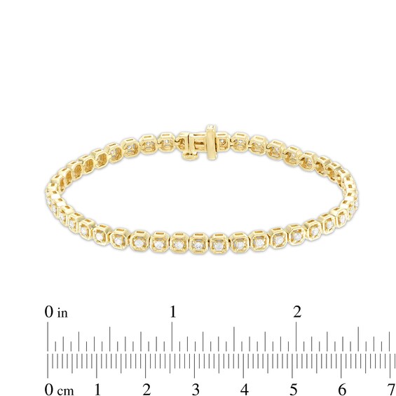 1 CT. T.w. Diamond Geometric Frames Tennis Bracelet in 10K Gold