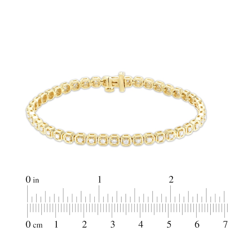 1 CT. T.W. Diamond Geometric Frames Tennis Bracelet in 10K Gold