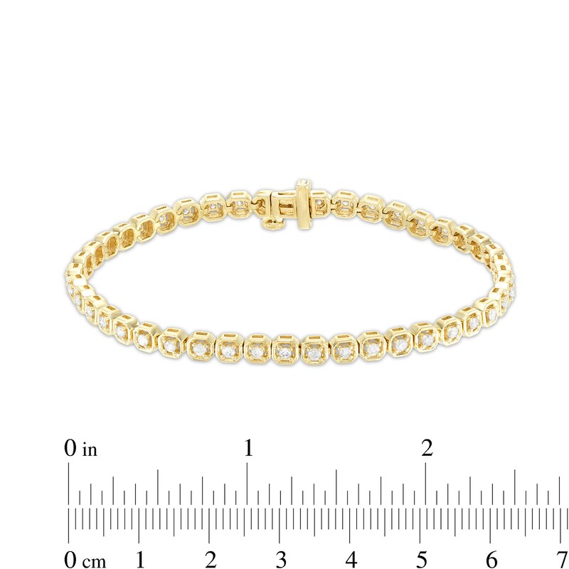 Main Image 4 of 1 CT. T.W. Diamond Geometric Frames Tennis Bracelet in 10K Gold