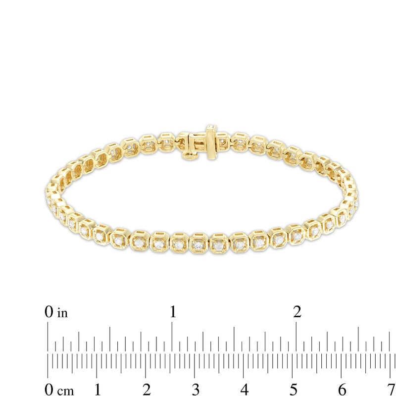 1 CT. T.W. Diamond Geometric Frames Tennis Bracelet in 10K Gold