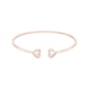 Thumbnail Image 1 of 1/5 CT. T.W. Diamond Double Heart Open Flex Bangle in 10K Rose Gold - 6.81"