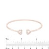 Thumbnail Image 3 of 1/5 CT. T.W. Diamond Double Heart Open Flex Bangle in 10K Rose Gold - 6.81"