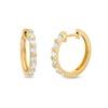 Thumbnail Image 1 of 1/2 CT. T.W. Diamond Six Stone Hoop Earrings in 10K Gold