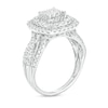 Thumbnail Image 3 of 1 CT. T.W. Princess-Cut Multi-Diamond Double Cushion Frame Vintage-Style Engagement Ring in 10K White Gold (J/I3)