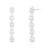 Thumbnail Image 1 of 7/8 CT. T.W. Pear-Shaped Multi-Diamond Linear Drop Earrings in 10K White Gold