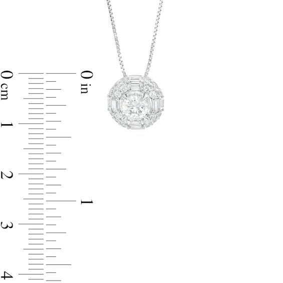 1 CT. T.w. Lab-Grown Diamond Double Frame Pendant in 14K White Gold (F/Si2)