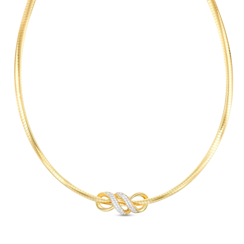Main Image 1 of 1/4 CT. T.W. Diamond Infinity Loop Pendant in 10K Gold – 17"