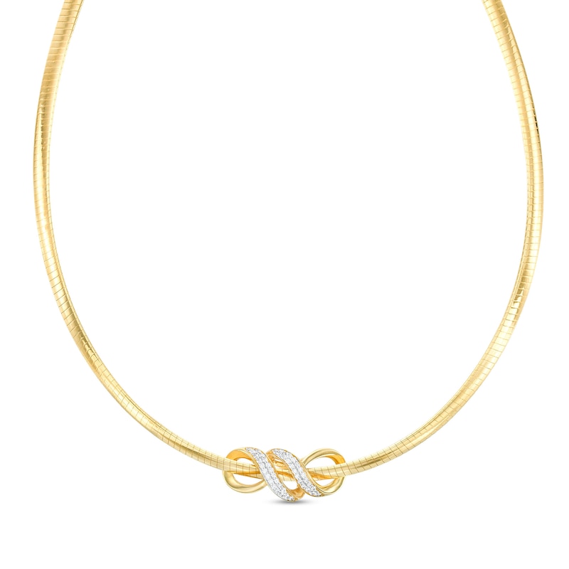 1/4 CT. T.W. Diamond Infinity Loop Pendant in 10K Gold – 17"