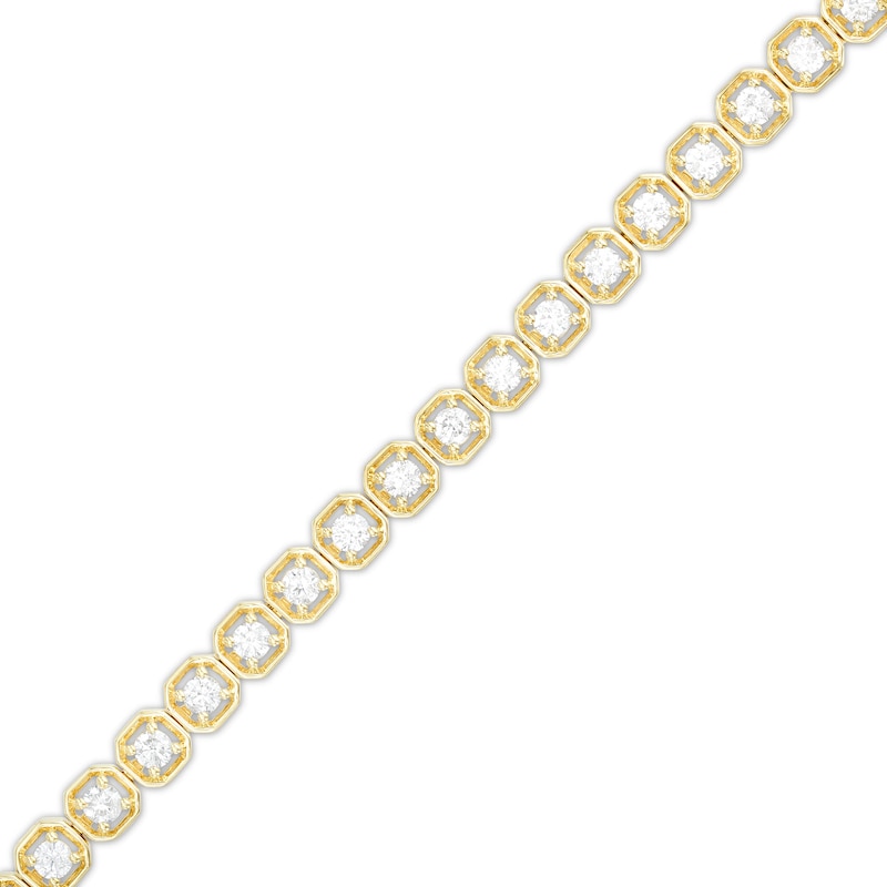 Main Image 1 of 3 CT. T.W. Diamond Geometric Frames Tennis Bracelet in 10K Gold