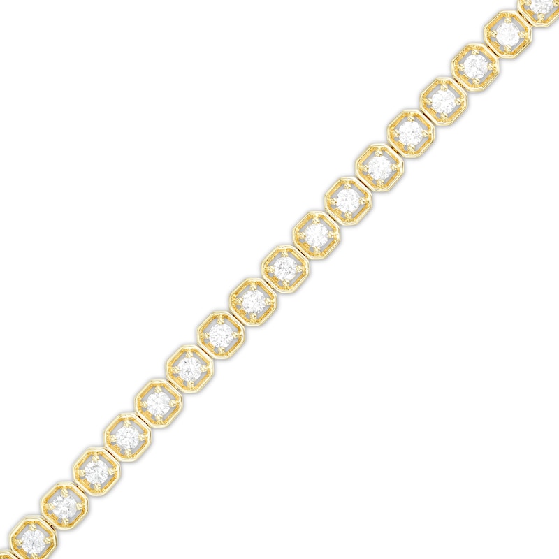 3 CT. T.W. Diamond Geometric Frames Tennis Bracelet in 10K Gold