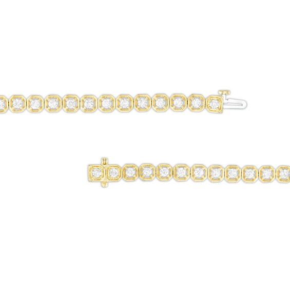 3 CT. T.w. Diamond Geometric Frames Tennis Bracelet in 10K Gold