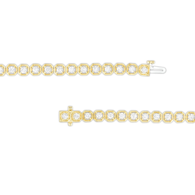 3 CT. T.W. Diamond Geometric Frames Tennis Bracelet in 10K Gold