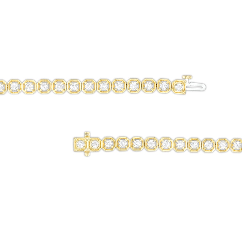 Main Image 3 of 3 CT. T.W. Diamond Geometric Frames Tennis Bracelet in 10K Gold