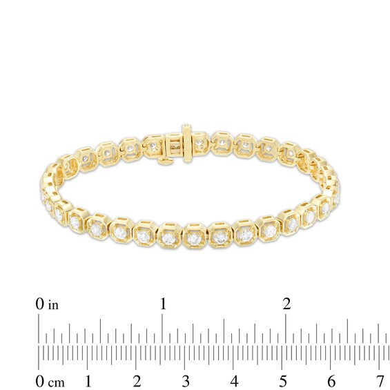 3 CT. T.w. Diamond Geometric Frames Tennis Bracelet in 10K Gold