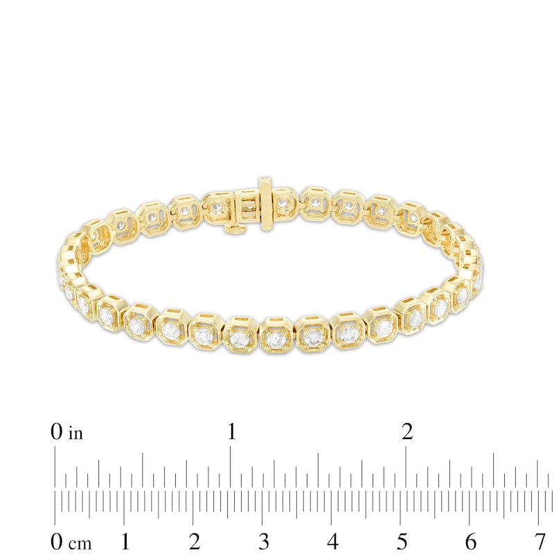 Main Image 4 of 3 CT. T.W. Diamond Geometric Frames Tennis Bracelet in 10K Gold