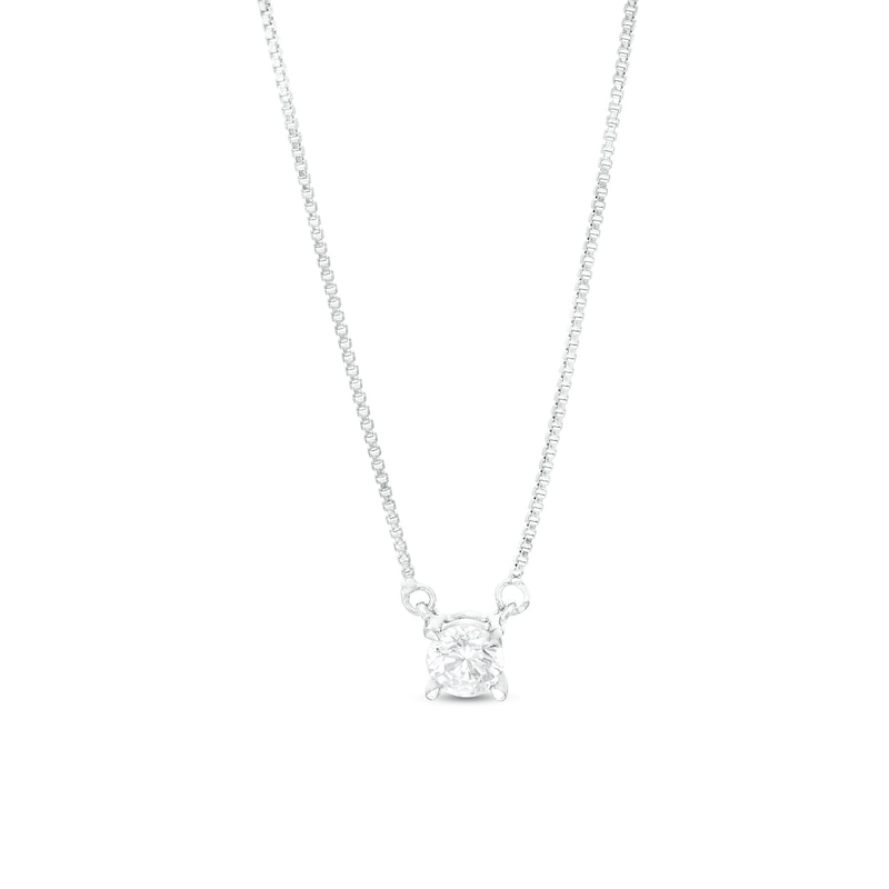 Main Image 1 of 1/3 CT. Certified Lab-Grown Diamond Solitaire Necklace in 14K White Gold (F/SI2)