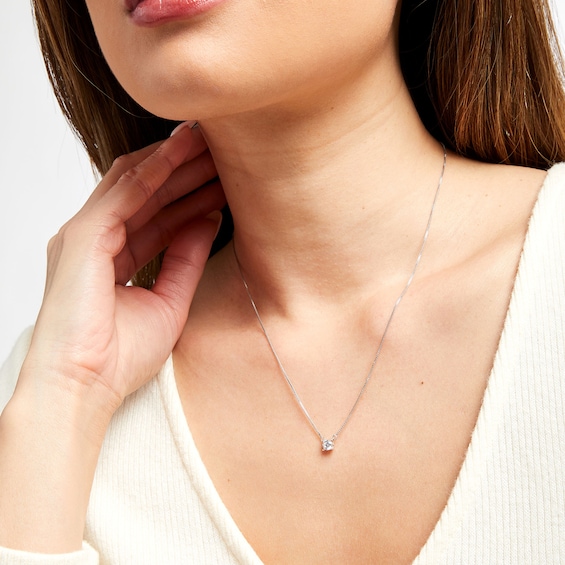 1/3 CT. Certified Lab-Grown Diamond Solitaire Necklace in 14K White Gold (F/Si2)