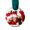 Thumbnail Image 0 of Photo Engravable Christmas Tree Ornament in Sterling Silver with Velvet Ribbon (1 Image and 4 Lines)