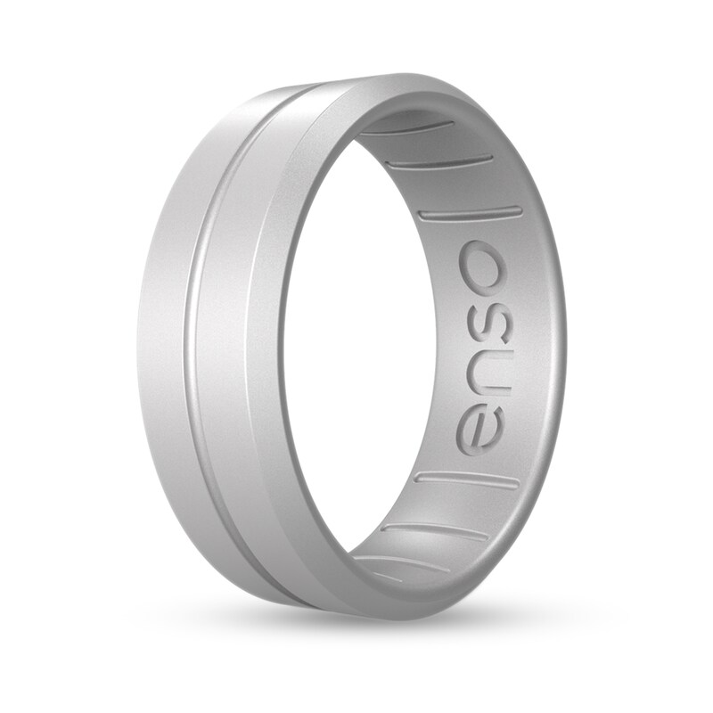 Enso Rings Contour Elements Collection 7.24mm Silver Silicone Band