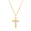 Thumbnail Image 1 of Men's Diamond-Cut Faceted Cross Pendant in 14K Gold