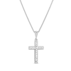 Thumbnail Image 0 of Men's Diamond-Cut Faceted Cross Pendant in 14K White Gold