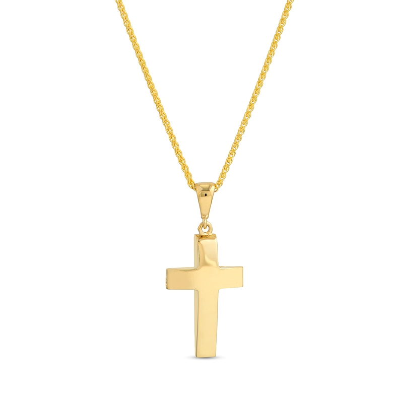 Men's Three-Dimensional Cross Pendant in 14K Gold