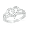 Thumbnail Image 1 of Diamond Accent Heart Open Split Shank Ring in Sterling Silver