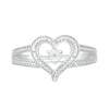 Thumbnail Image 3 of Diamond Accent Heart Open Split Shank Ring in Sterling Silver