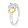 Thumbnail Image 2 of Diamond Accent Double Interlocking Heart Ring in Sterling Silver and 14K Gold Plate