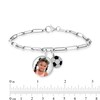 Thumbnail Image 1 of Photo and Sport Disc Charms Paper Clip Link Bracelet in Sterling Silver (1 Image and Sport) - 7.5"