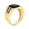 Thumbnail Image 3 of Men's 10.0mm Square Onyx and 1/6 CT. T.W. Black Diamond Double Row Ring in 10K Gold