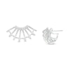 Thumbnail Image 1 of 1/2 CT. T.W. Diamond Multi-Row Flared Burst J-Hoop Earrings in Sterling Silver