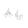 Thumbnail Image 1 of 1/4 CT. T.W. Diamond Double "V" J-Hoop Earrings in Sterling Silver