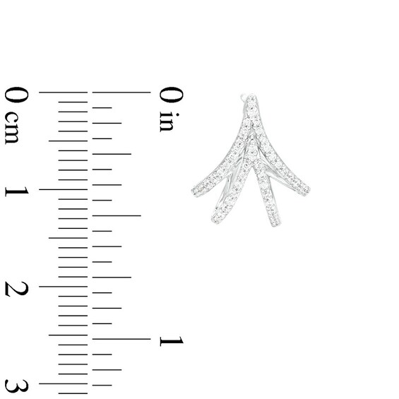 1/4 CT. T.w. Diamond Double "V" J-Hoop Earrings in Sterling Silver